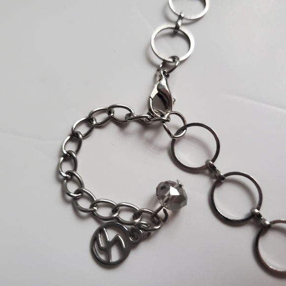 Smokey Crystal Faceted Stones Necklace Chain Link Bold Costume Jewellery Y2K - Picture 5 of 5